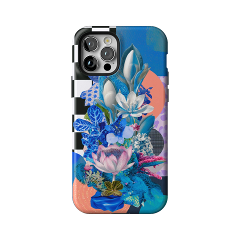Blue Lotus Botanical Collage Tough Phone Case for iPhone 12 Pro - The Urban Flair