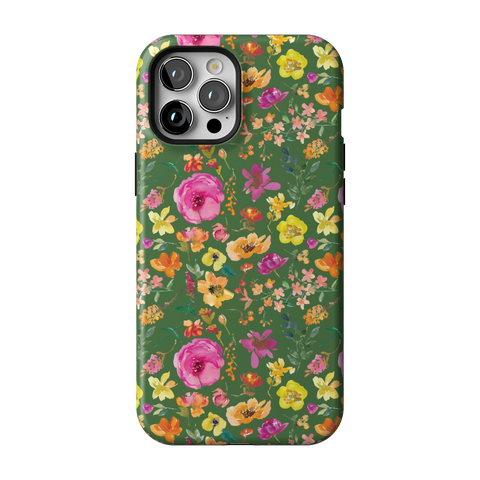 Green Watercolor Flowers Tough Phone Case for iPhone 12 Pro Max - The Urban Flair