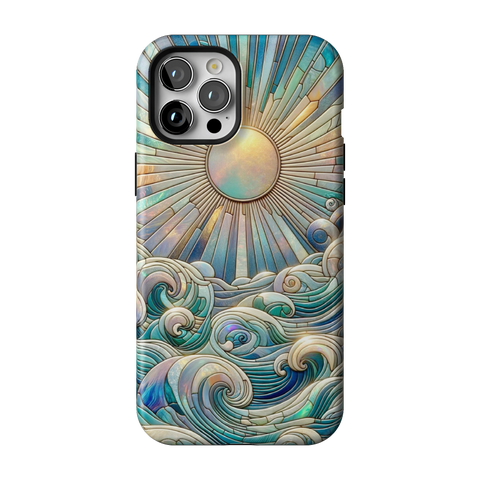 Sun Rays & Ocean Waves Stained Glass Tough Phone Case for iPhone 12 Pro Max - The Urban Flair