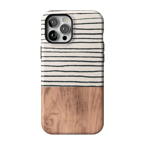 Striped Wood Print Tough Phone Case for iPhone 12 Pro Max - The Urban Flair