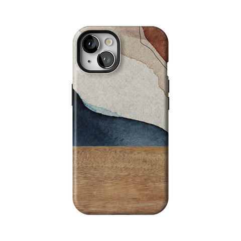 Rustic Watercolor & Wood Print Tough Phone Case for iPhone 13 - The Urban Flair
