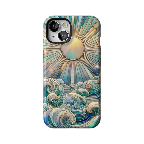 Sun Rays & Ocean Waves Stained Glass Tough Phone Case for iPhone 13 - The Urban Flair