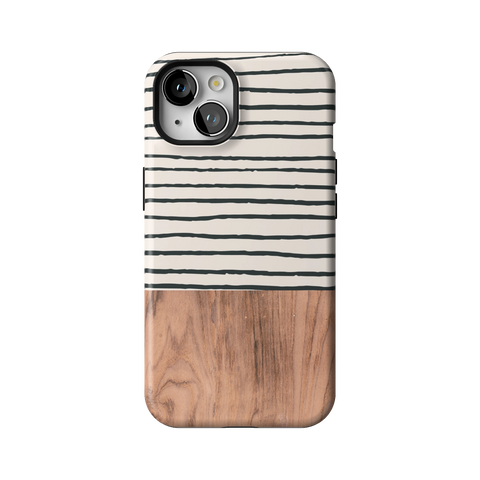 Striped Wood Print Tough Phone Case for iPhone 13 - The Urban Flair