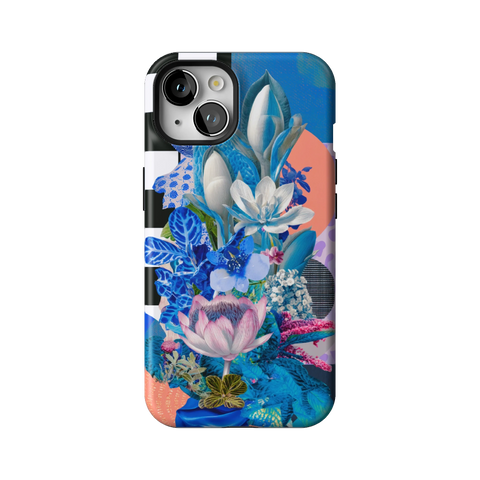 Blue Lotus Botanical Collage Tough Phone Case for iPhone 13 - The Urban Flair