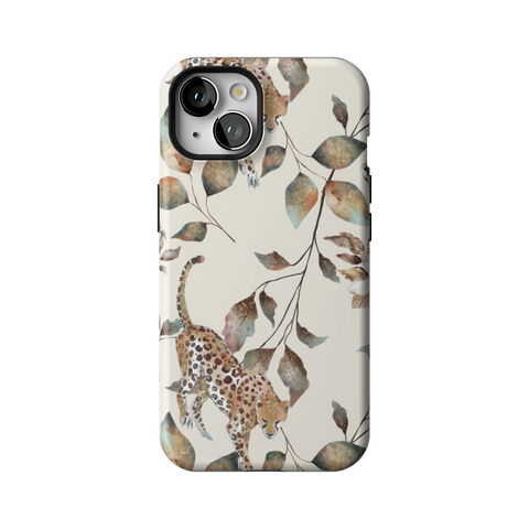 Autumn Cheetah Botanical Tough Phone Case for iPhone 13 - The Urban Flair