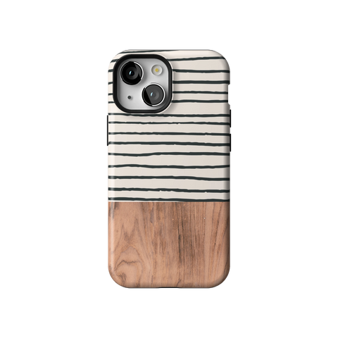 Striped Wood Print Tough Phone Case for iPhone 13 Mini - The Urban Flair