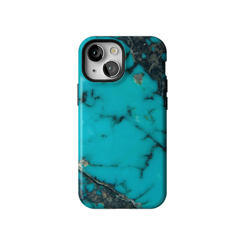 Turquoise Stone Print Tough Phone Case for iPhone 13 Mini - The Urban Flair