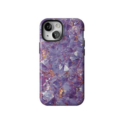 Raw Amethyst Crystal Tough Phone Case for iPhone 13 Mini - The Urban Flair