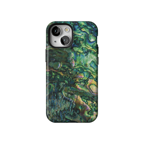 Green Abalone Shell Tough Phone Case for iPhone 13 Mini - The Urban Flair