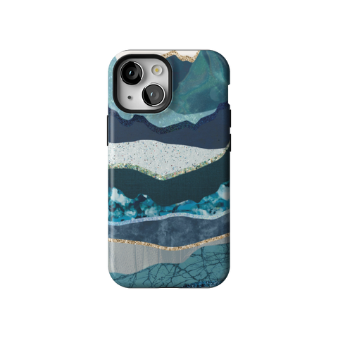 Teal Mountain Landscape Tough Phone Case for iPhone 13 Mini - The Urban Flair