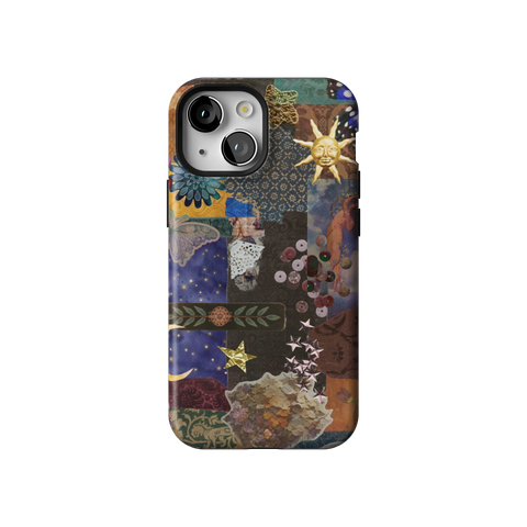 Whimsy Mixed Media Collage Tough Phone Case for iPhone 13 Mini - The Urban Flair