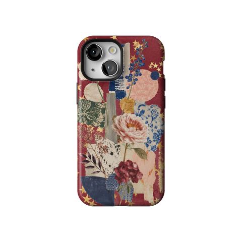 Rustic Botanical Collage Tough Phone Case for iPhone 13 Mini - The Urban Flair