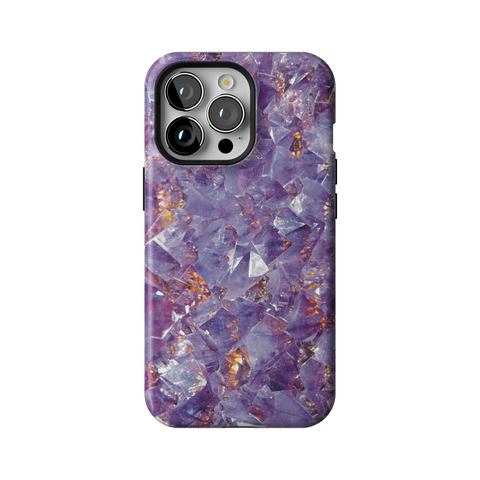 Raw Amethyst Crystal Tough Phone Case for iPhone 13 Pro - The Urban Flair