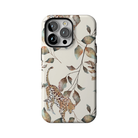 Autumn Cheetah Botanical Tough Phone Case for iPhone 13 Pro - The Urban Flair
