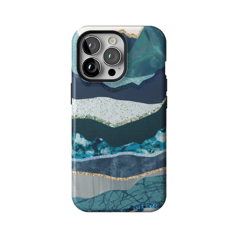 Teal Mountain Landscape Tough Phone Case for iPhone 13 Pro - The Urban Flair