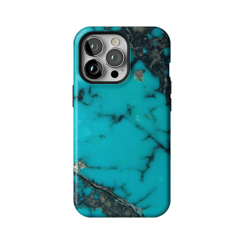 Turquoise Stone Print Tough Phone Case for iPhone 13 Pro - The Urban Flair