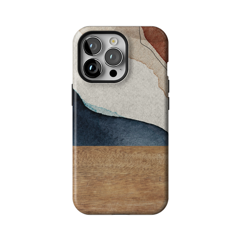 Rustic Watercolor & Wood Print Tough Phone Case for iPhone 13 Pro - The Urban Flair