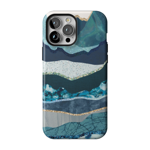 Teal Mountain Landscape Tough Phone Case for iPhone 13 Pro Max - The Urban Flair
