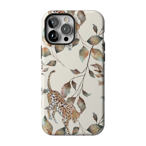 Autumn Cheetah Botanical Tough Phone Case for iPhone 13 Pro Max - The Urban Flair