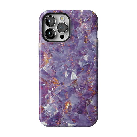 Raw Amethyst Crystal Tough Phone Case for iPhone 13 Pro Max - The Urban Flair