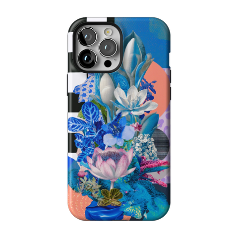 Blue Lotus Botanical Collage Tough Phone Case for iPhone 13 Pro Max - The Urban Flair