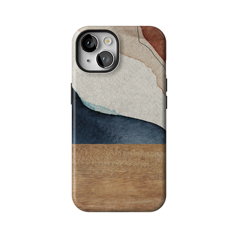 Rustic Watercolor & Wood Print Tough Phone Case for iPhone 14 - The Urban Flair