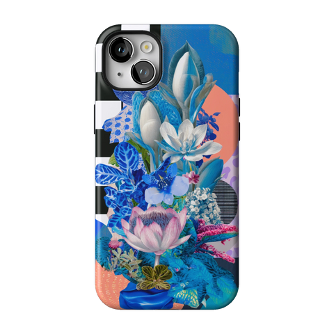 Blue Lotus Botanical Collage Tough Phone Case for iPhone 14 Plus - The Urban Flair