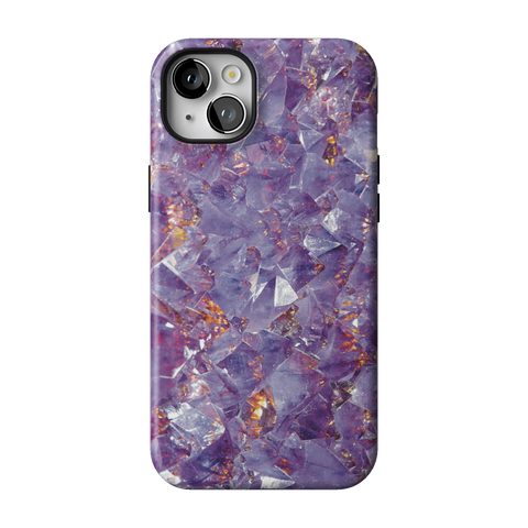 Raw Amethyst Crystal Tough Phone Case for iPhone 14 Plus - The Urban Flair