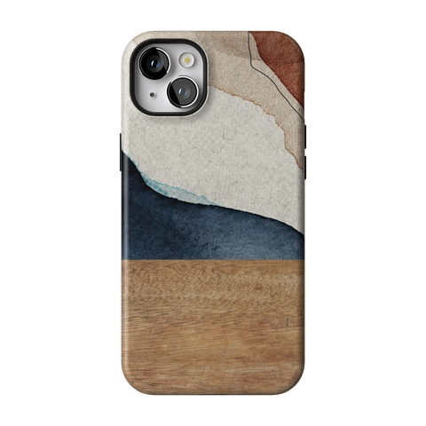 Rustic Watercolor & Wood Print Tough Phone Case for iPhone 14 Plus - The Urban Flair
