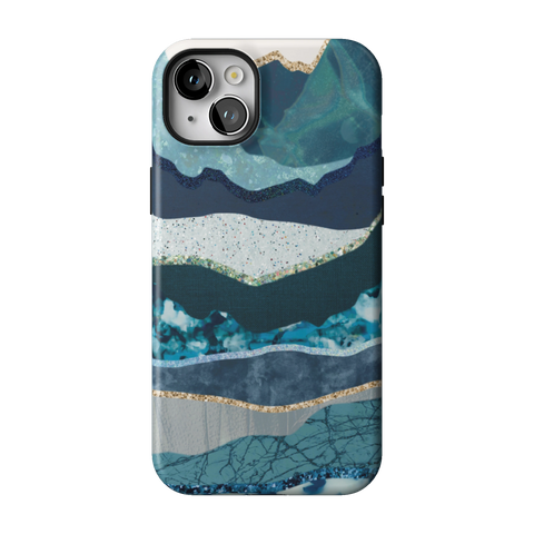 Teal Mountain Landscape Tough Phone Case for iPhone 14 Plus - The Urban Flair