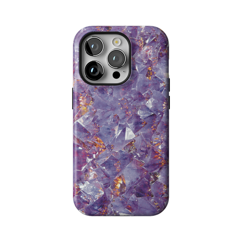 Raw Amethyst Crystal Tough Phone Case for iPhone 14 Pro - The Urban Flair