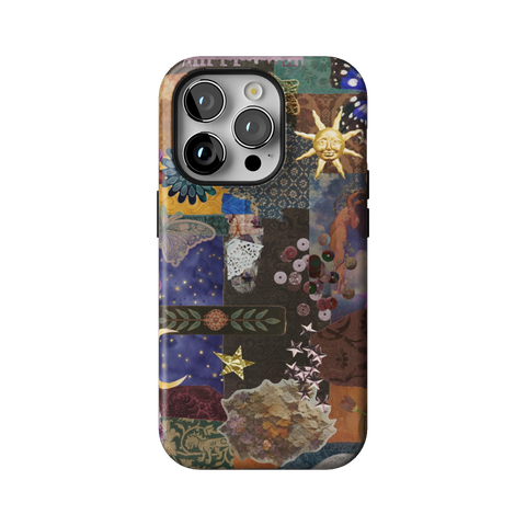 Whimsy Mixed Media Collage Tough Phone Case for iPhone 14 Pro - The Urban Flair