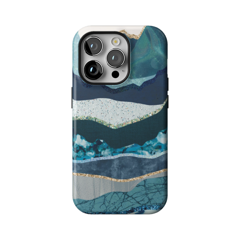 Teal Mountain Landscape Tough Phone Case for iPhone 14 Pro - The Urban Flair