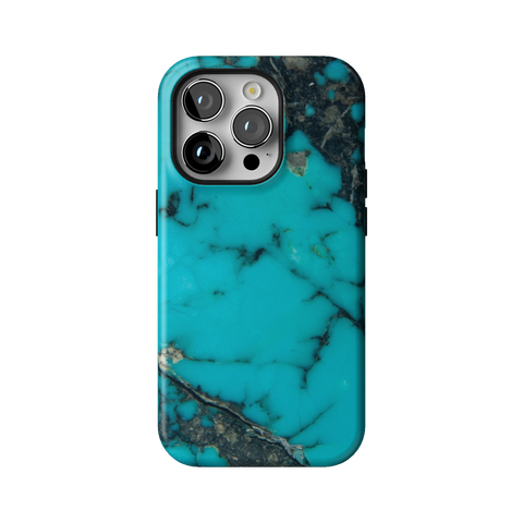 Turquoise Stone Print Tough Phone Case for iPhone 14 Pro - The Urban Flair