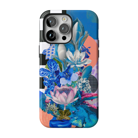 Blue Lotus Botanical Collage Tough Phone Case for iPhone 14 Pro Max - The Urban Flair