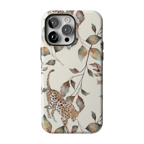 Autumn Cheetah Botanical Tough Phone Case for iPhone 14 Pro Max - The Urban Flair