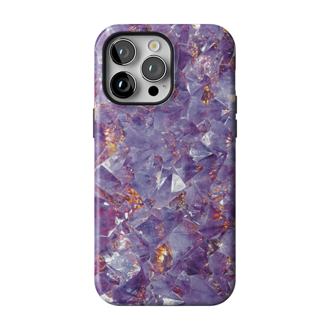 Raw Amethyst Crystal Tough Phone Case for iPhone 14 Pro Max - The Urban Flair