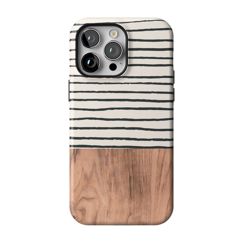 Striped Wood Print Tough Phone Case for iPhone 14 Pro Max - The Urban Flair