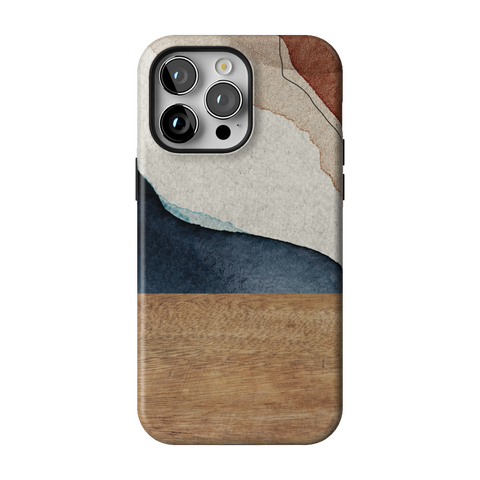 Rustic Watercolor & Wood Print Tough Phone Case for iPhone 14 Pro Max - The Urban Flair