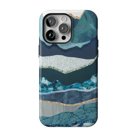 Teal Mountain Landscape Tough Phone Case for iPhone 14 Pro Max - The Urban Flair
