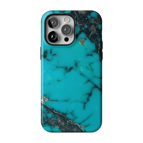 Turquoise Stone Print Tough Phone Case for iPhone 14 Pro Max - The Urban Flair