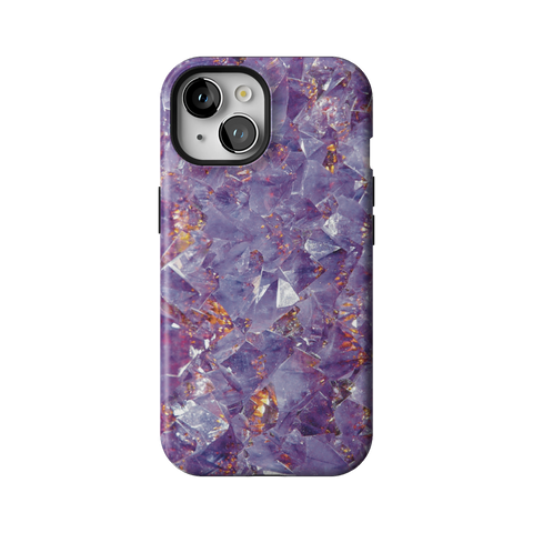 Raw Amethyst Crystal Tough Phone Case for iPhone 15 - The Urban Flair