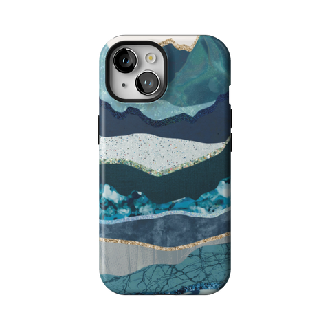 Teal Mountain Landscape Tough Phone Case for iPhone 15 - The Urban Flair