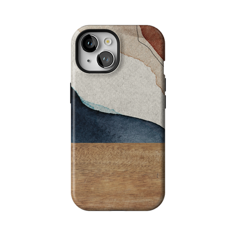 Rustic Watercolor & Wood Print Tough Phone Case for iPhone 15 - The Urban Flair