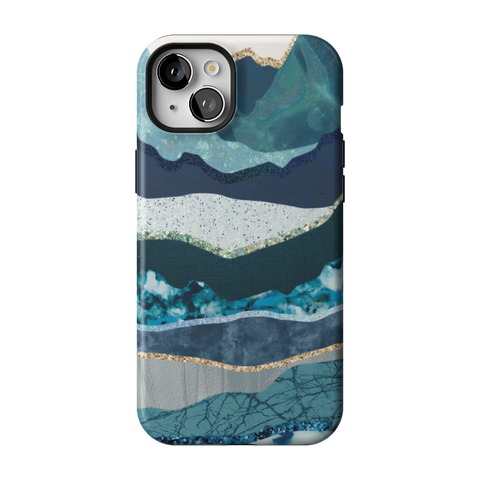 Teal Mountain Landscape Tough Phone Case for iPhone 15 Plus - The Urban Flair