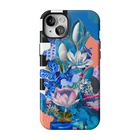 Blue Lotus Botanical Collage Tough Phone Case for iPhone 15 Plus - The Urban Flair