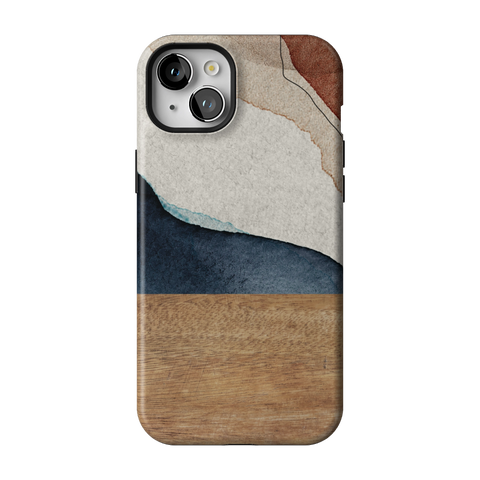 Rustic Watercolor & Wood Print Tough Phone Case for iPhone 15 Plus - The Urban Flair