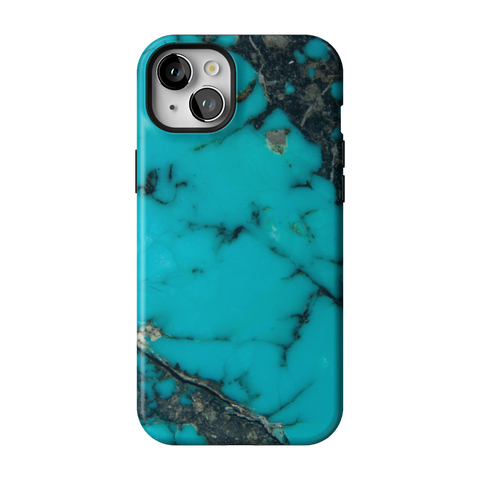 Turquoise Stone Print Tough Phone Case for iPhone 15 Plus - The Urban Flair