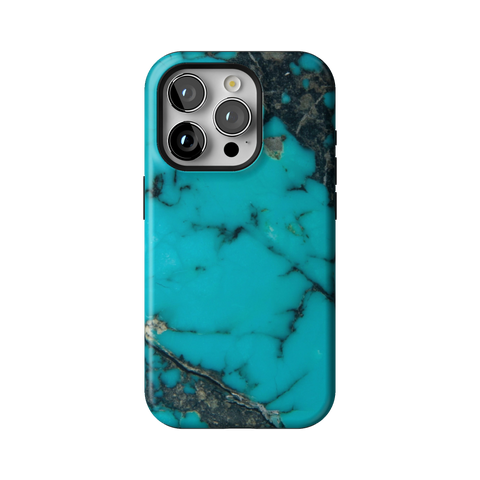 Turquoise Stone Print Tough Phone Case for iPhone 15 Pro - The Urban Flair