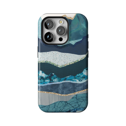 Teal Mountain Landscape Tough Phone Case for iPhone 15 Pro - The Urban Flair
